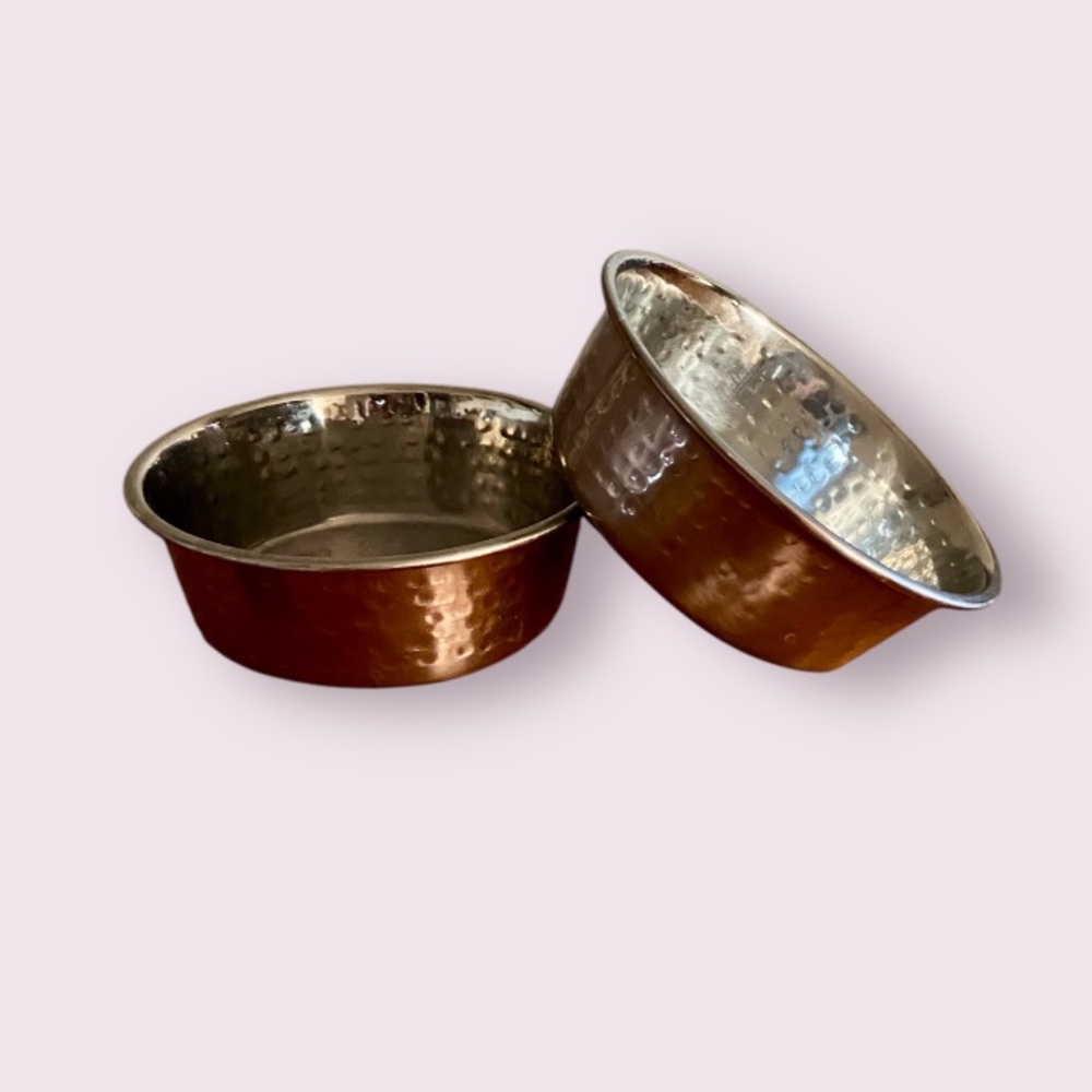 Hammered Copper Finish Bowls, Size Small 16oz